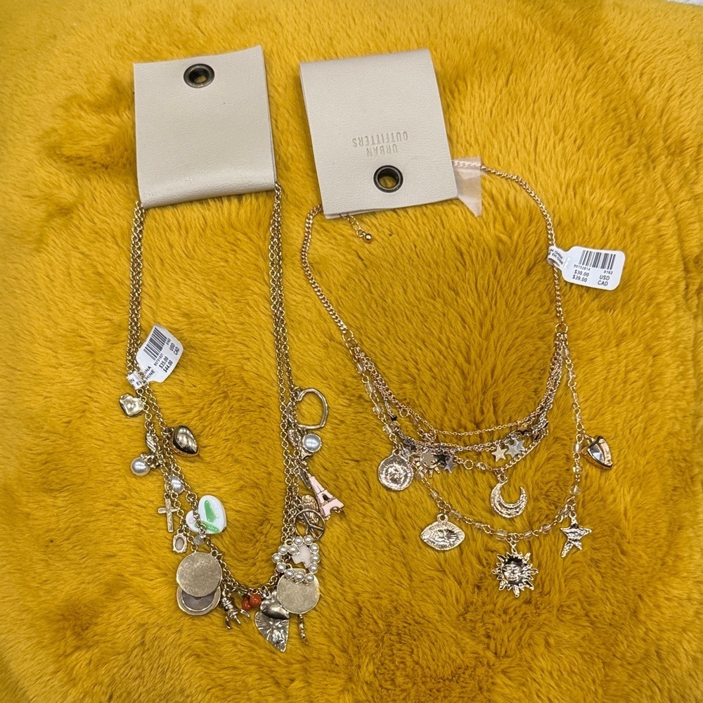 Bm2 for 1: Charming Gold-Tone Charm Necklace Sets
